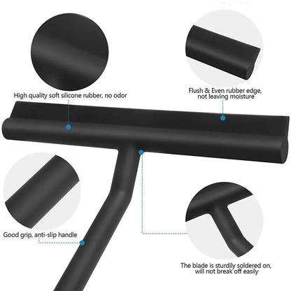 Matte Black Silicone Shower Squeegee