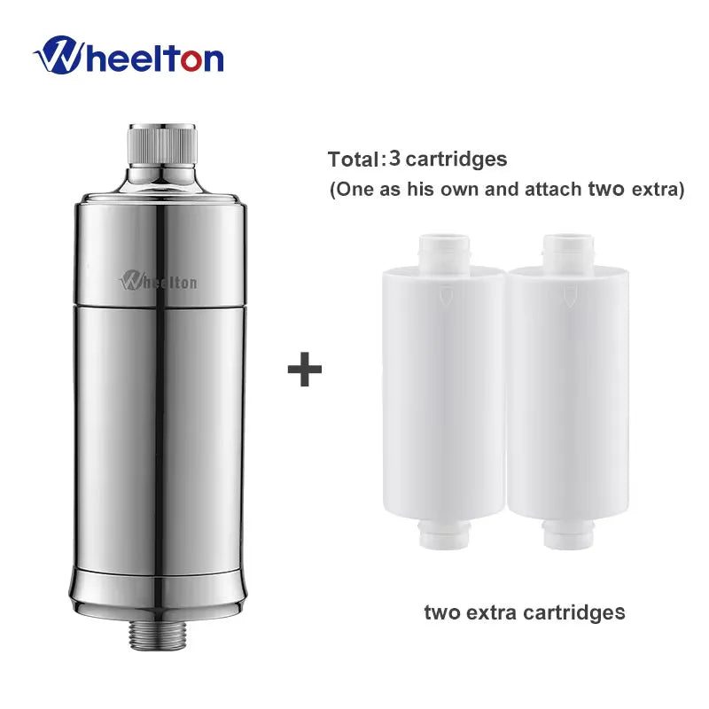 Wheelton Shower Filter Replacement Cartridges -(3 pack) Chlorine & Heavy Metal Reduction