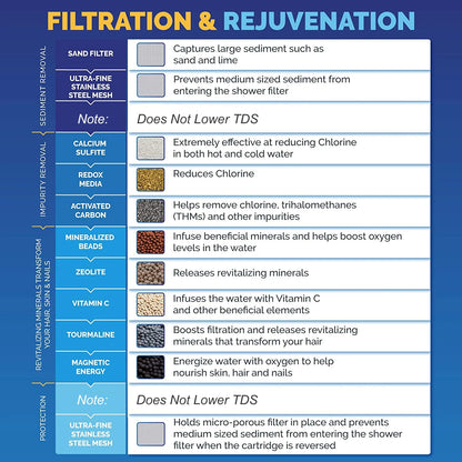 ALTHY Vitamin C Revitalizing Shower Water Filter - Reduces Chlorine Heavy Metal - Improves Dry Itchy Skin, Hair Dandruff, Eczema