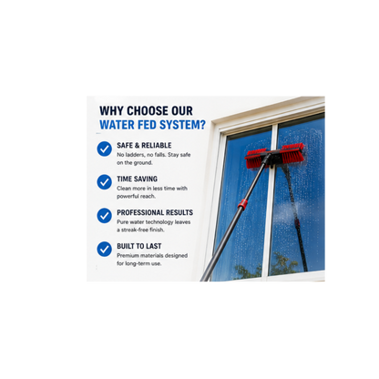 36ft Water Fed Window Cleaning System- Professional Exterior Cleaning Kit